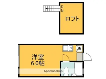 富士見ハイツ(ワンルーム/2階)の間取り写真