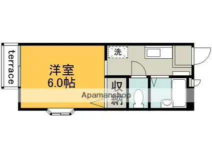 ハーネAKI(ワンルーム/1階)の間取り写真