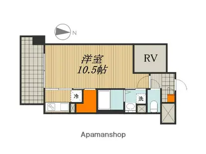 DUALEA(1K/4階)の間取り写真