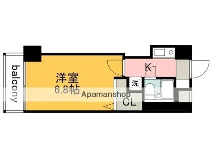 ブランコート仙川(1K/1階)の間取り写真