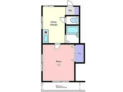 ドエル調布ヶ丘(1K/1階)の間取り写真