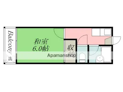 第1幸銀荘(1K/1階)の間取り写真