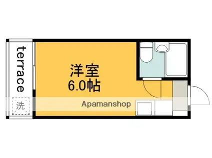 飛田給コーポ(ワンルーム/1階)の間取り写真