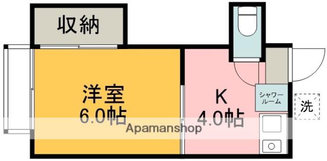 つたやすコーポ(1K/2階)の間取り写真