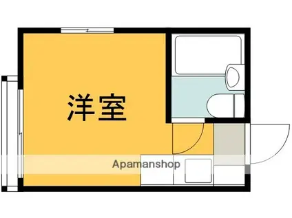 新調布ハイツA号館(ワンルーム/1階)の間取り写真