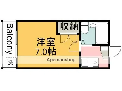 アクアコート調布2号棟(1K/1階)の間取り写真