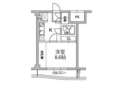 TS GARDEN稲城(1K/1階)の間取り写真