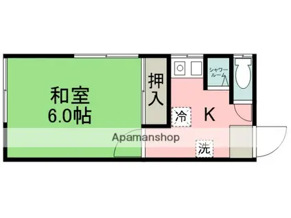 大山アパート(1K/2階)の間取り写真