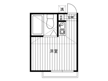 ブルーウィング(ワンルーム/2階)の間取り写真