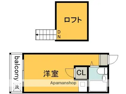 B CASA 調布RE-BORN(ワンルーム/1階)の間取り写真