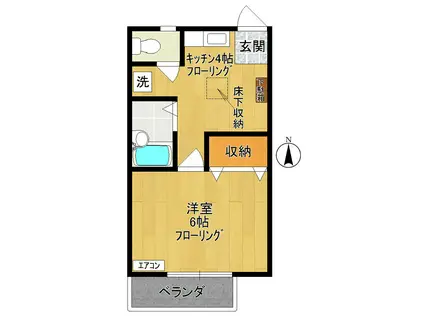 メゾンエフ(1K/1階)の間取り写真