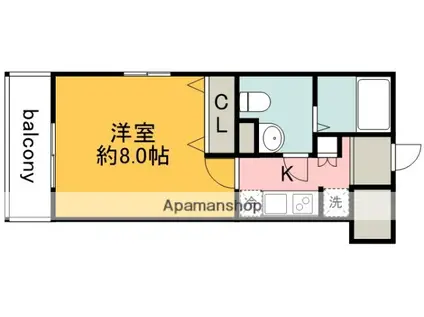 AZEST調布(1K/4階)の間取り写真