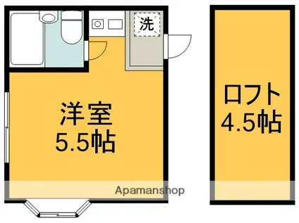 スカイポート(ワンルーム/1階)の間取り写真