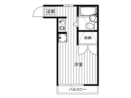 ユーハイツ(ワンルーム/1階)の間取り写真