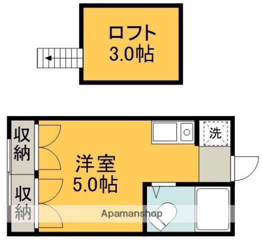 メゾン西野川Ⅱ(ワンルーム/2階)の間取り写真
