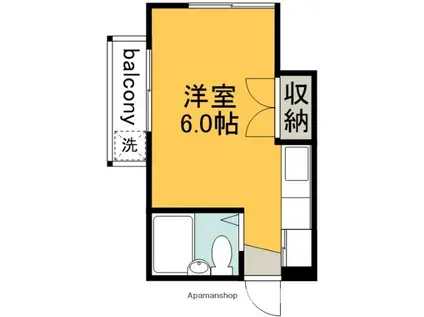 サンホワイト(ワンルーム/2階)の間取り写真