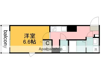 ノブレス調布南(1K/4階)の間取り写真