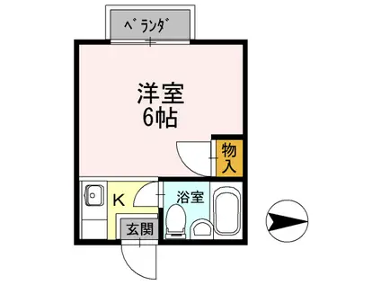 調布ハイムピア(ワンルーム/1階)の間取り写真