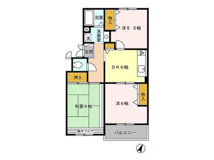 グランドールなか井(3DK/1階)の間取り写真