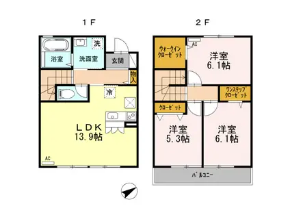 シーゲート府中Ⅱ(3LDK)の間取り写真