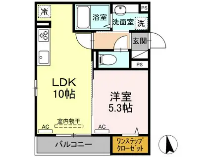 ETERNO(1LDK/3階)の間取り写真
