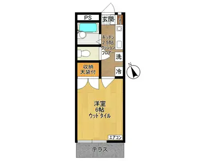 サンハイツ(1K/1階)の間取り写真