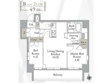 LIVECASA高円寺(2LDK/2階)の間取り写真