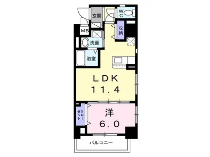 ラシーヌ(1LDK/3階)の間取り写真