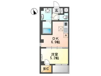 グランチェスタ(1DK/1階)の間取り写真