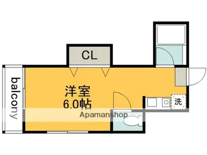 ルーメ入間(ワンルーム/2階)の間取り写真