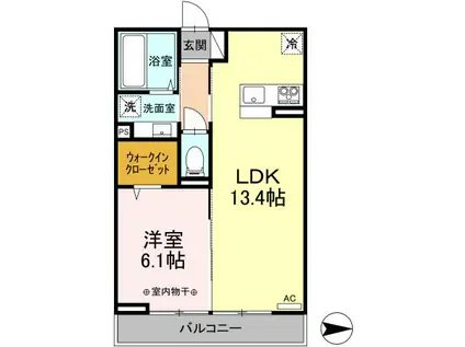 グランメール(1LDK/2階)の間取り写真
