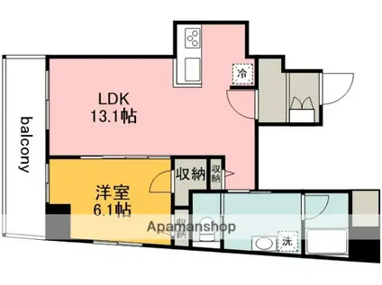 JANUS府中(1LDK/4階)の間取り写真