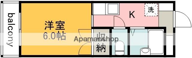 京王電鉄京王線 高幡不動駅 徒歩4分 2階建 築31年(1K/1階)の間取り写真