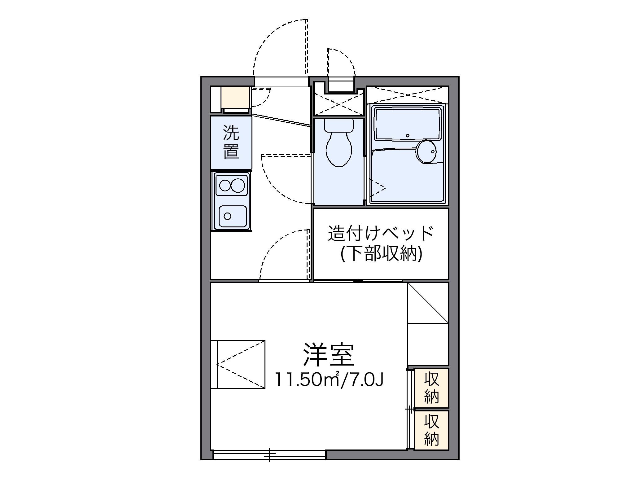 レオパレスコーポリッチⅡ(1K/2階)の間取り写真
