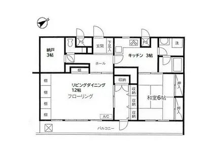 アーバン・ドヌール(1SLDK/2階)の間取り写真