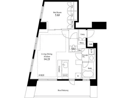 パークハウス代々木公園アーバンス(1LDK/7階)の間取り写真