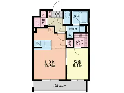 レゴリス成城II(1LDK/1階)の間取り写真