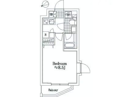 スパシエ エクレクト(1K/5階)の間取り写真