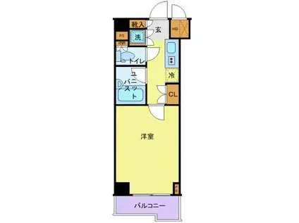 ルーブル狛江(1K/6階)の間取り写真