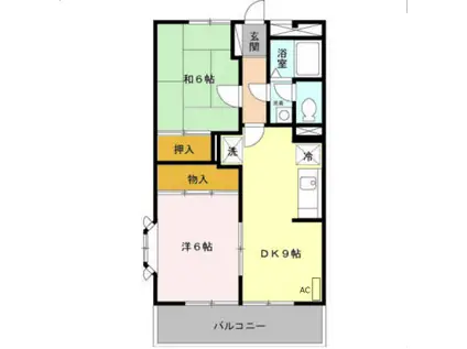 ファミール中野島(2DK/3階)の間取り写真