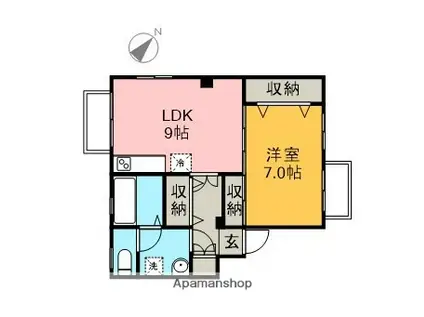 富士見マンション(1DK/1階)の間取り写真