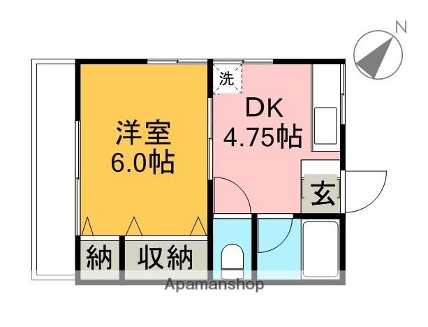 浅沼荘(1DK/2階)の間取り写真