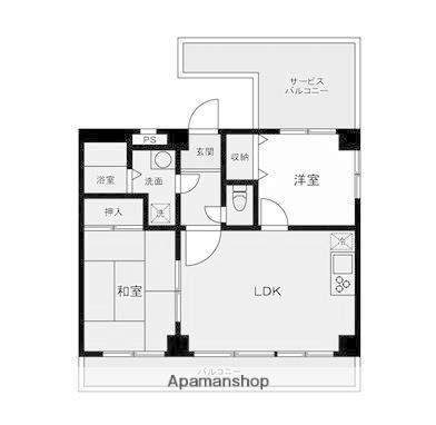 コスモハイツ青葉台(2LDK/3階)の間取り写真