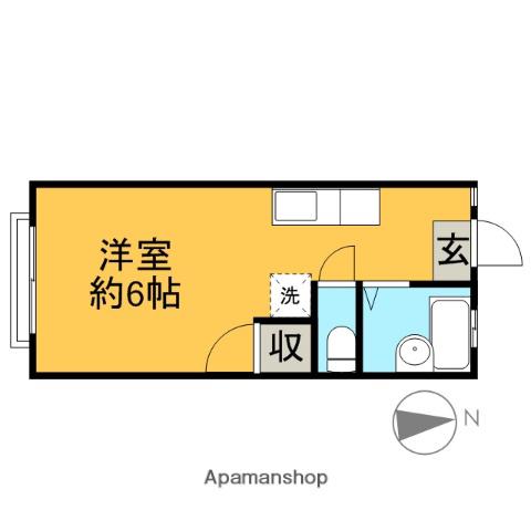 ルトゥール宮前(ワンルーム/2階)の間取り写真