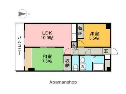 ル・シエール鷺沼(2LDK/4階)の間取り写真