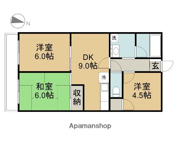 エントピア軽井沢(3DK/1階)の間取り写真
