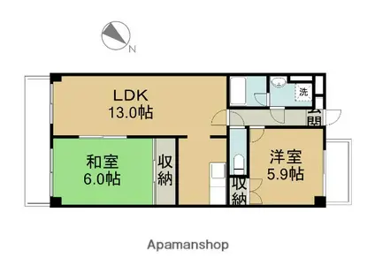 美しが丘グリーンパ-ク(2LDK/3階)の間取り写真