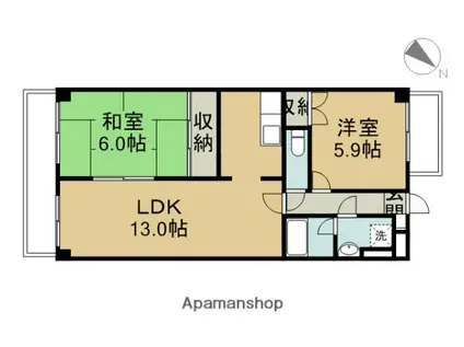 美しが丘グリーンパ-ク(2LDK/3階)の間取り写真