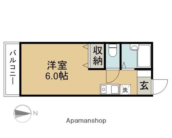 アトラクティヴオマタ3(1K/1階)の間取り写真