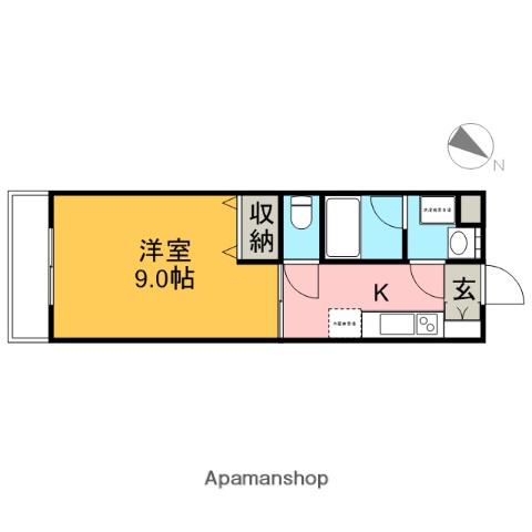 FLAT A2(1K/2階)の間取り写真
